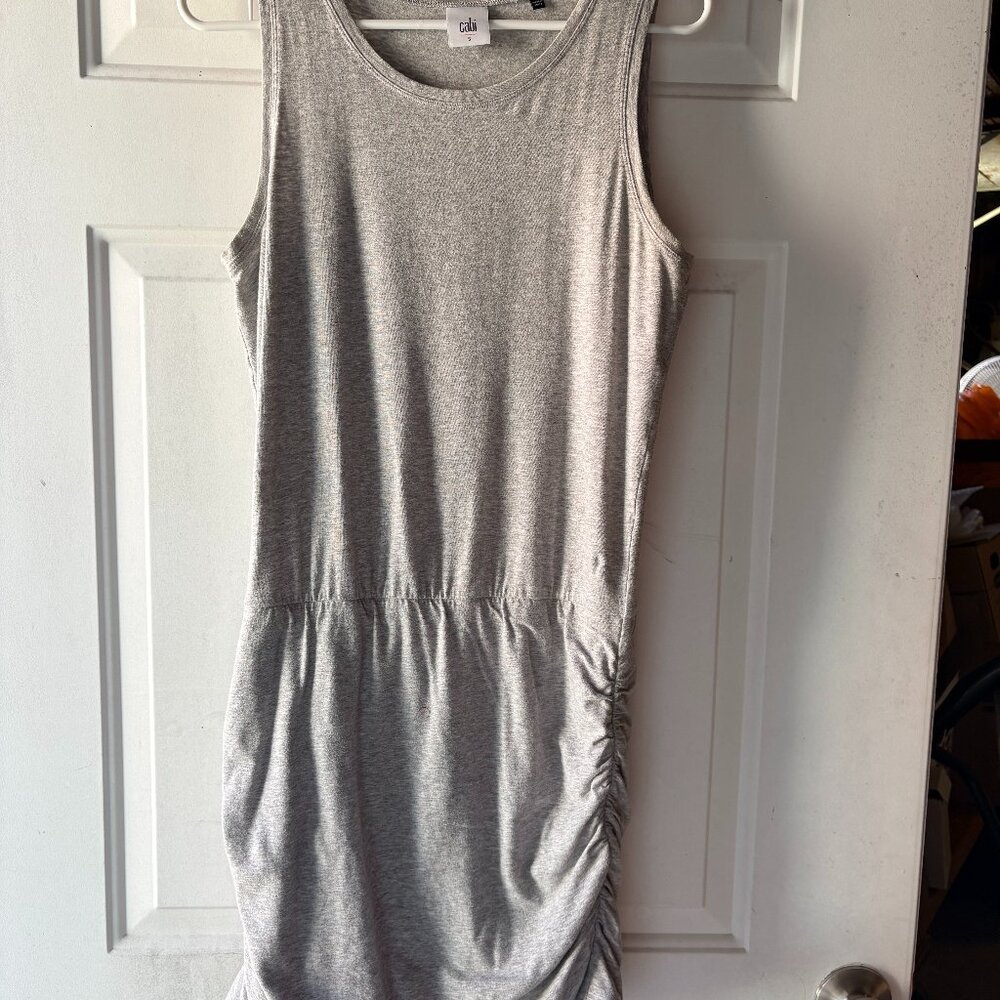 cabi Heather Gray Ruched Casual Dress Size S